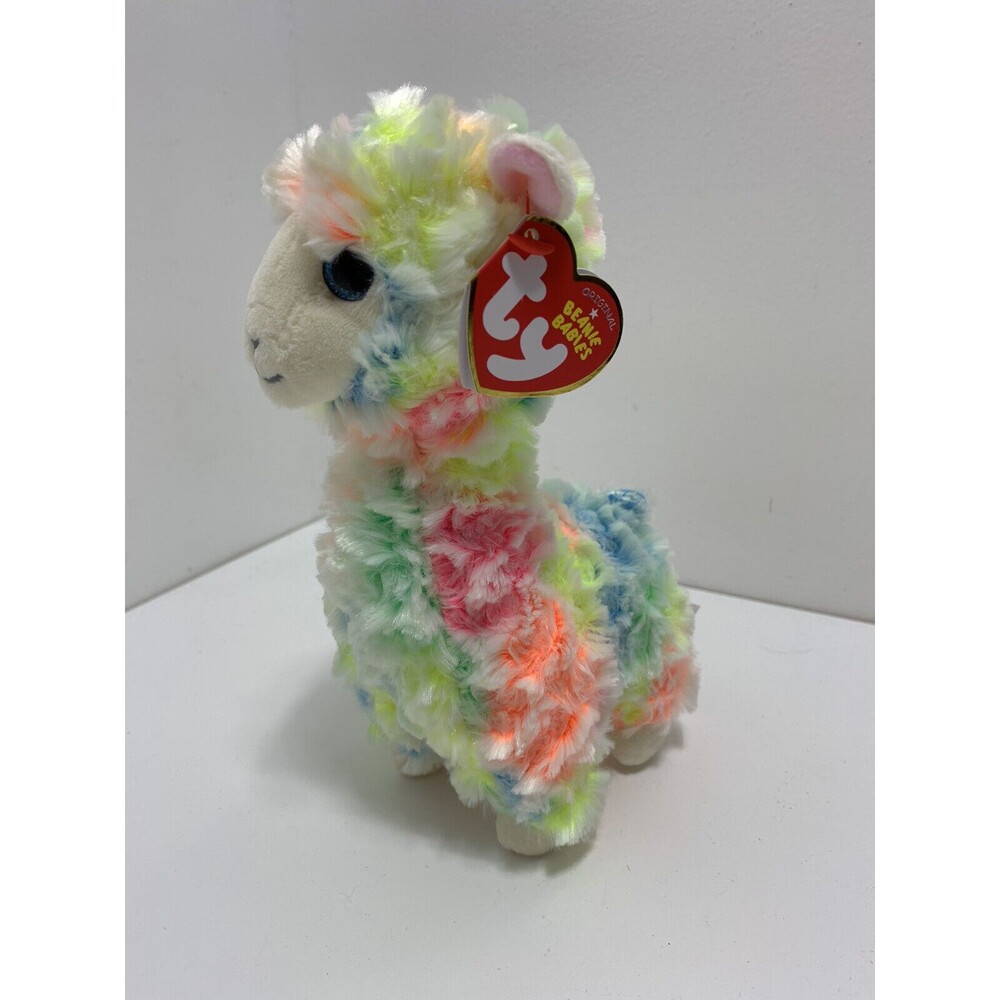 Ty “LOLA” Rainbow Colored Tie Dye 6” Beanie Baby Llama *NEW* Us Seller